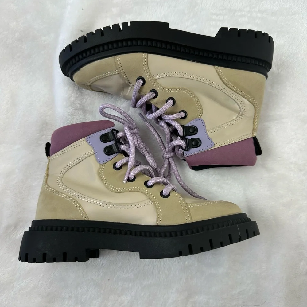 Zara Kids Size 29 Multicolor Hiking Books Beige Tan Purple Gorpcore Outdoorsy - Picture 4 of 8